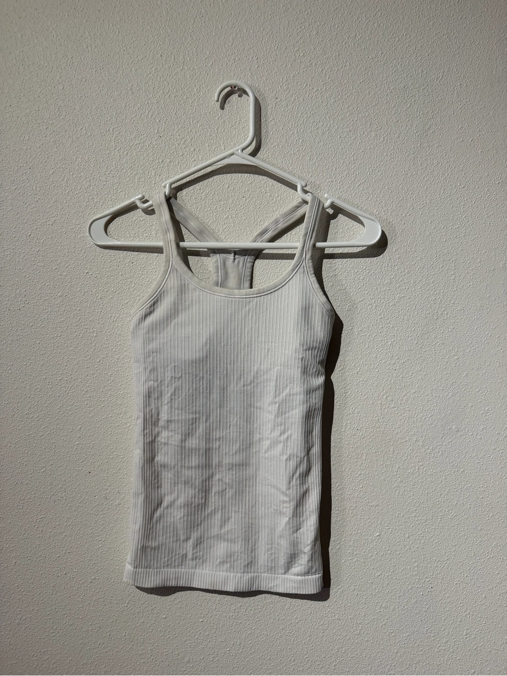 Lululemon White Ribbed Racerback Tank Top - Women